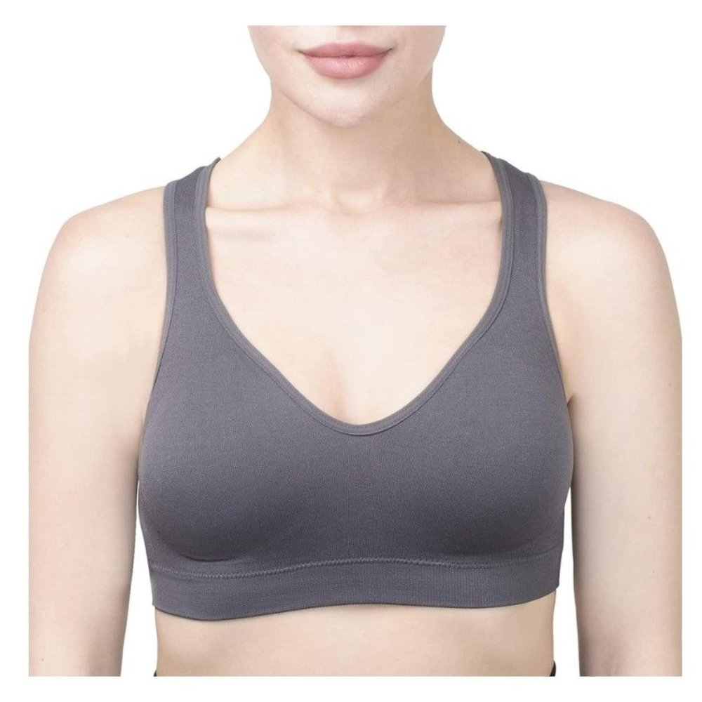 7-Dreamland Sports Bras Running Yoga Padded Girls Gray Size L Style FZ-NY-0009